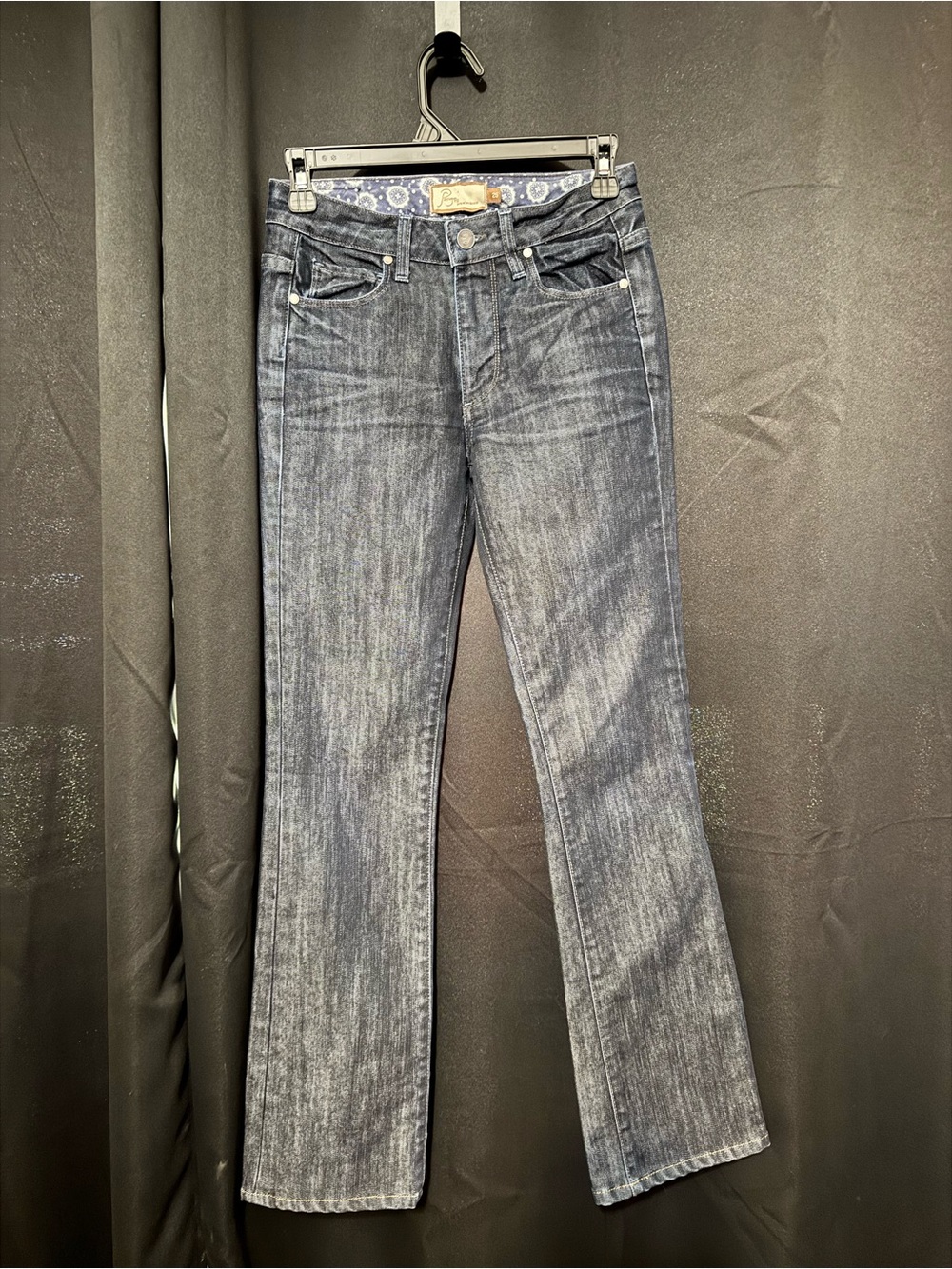 PAIGE Faded Dark Blue Flare Jeans